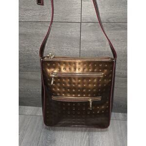 Arcadia Patent Leather crossbody bag brown color B000641